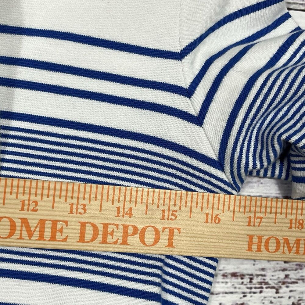 Vineyard Vines Dress Yacht Stripe White Blue Lace Up Cotton Preppy Nautical XXS - Picture 9 of 11